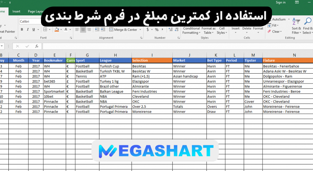 استفاده از کمترین مبلغ در فرم شرط بندی