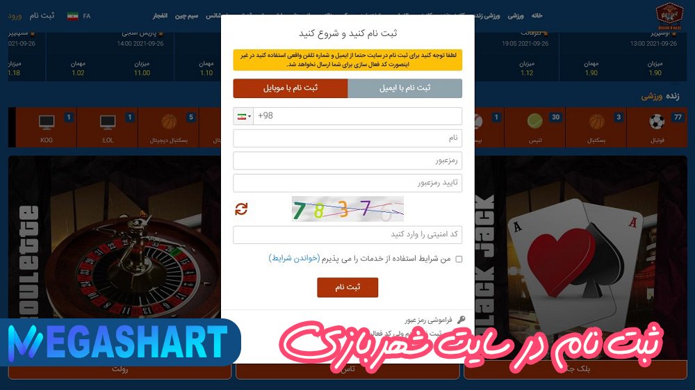 ثبت نام در سایت شهربازی