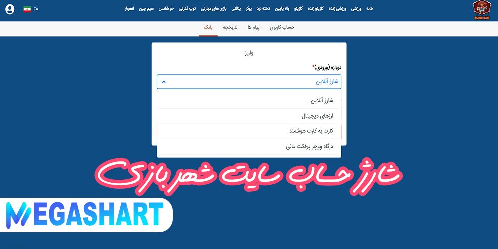 شارژ حساب سایت شهربازی