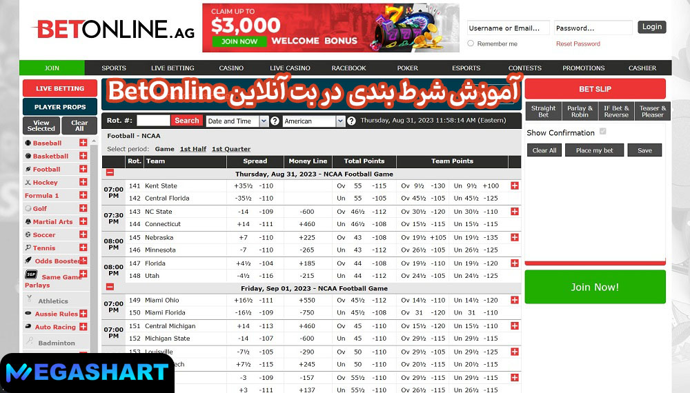 آموزش شرط بندی در بت آنلاین BetOnline