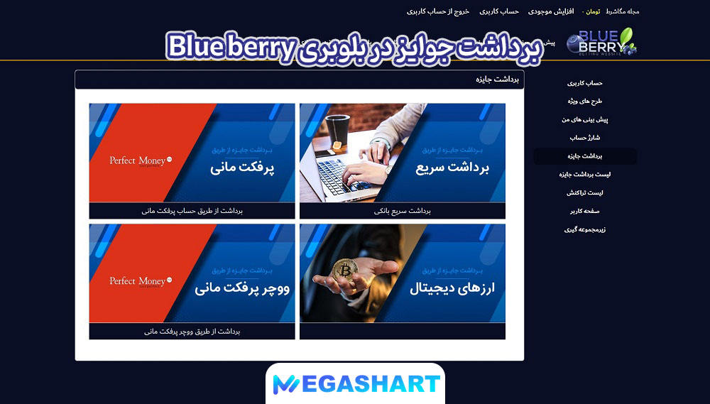 برداشت جوایز در بلوبری Blue berry