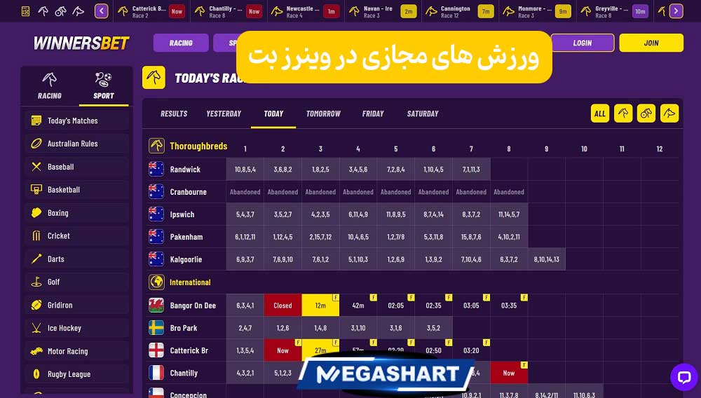 ورزش های مجازی در وینرز بت