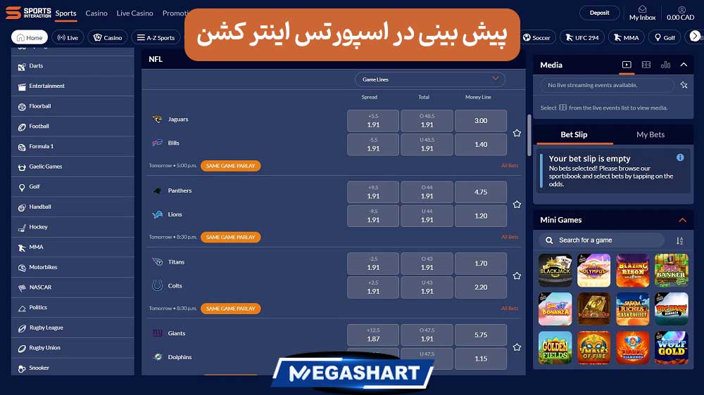 پیش بینی در اسپورتس اینتر کشن