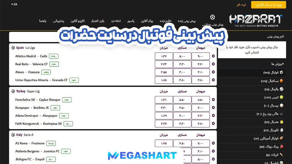 پیش بینی فوتبال در سایت حضرات