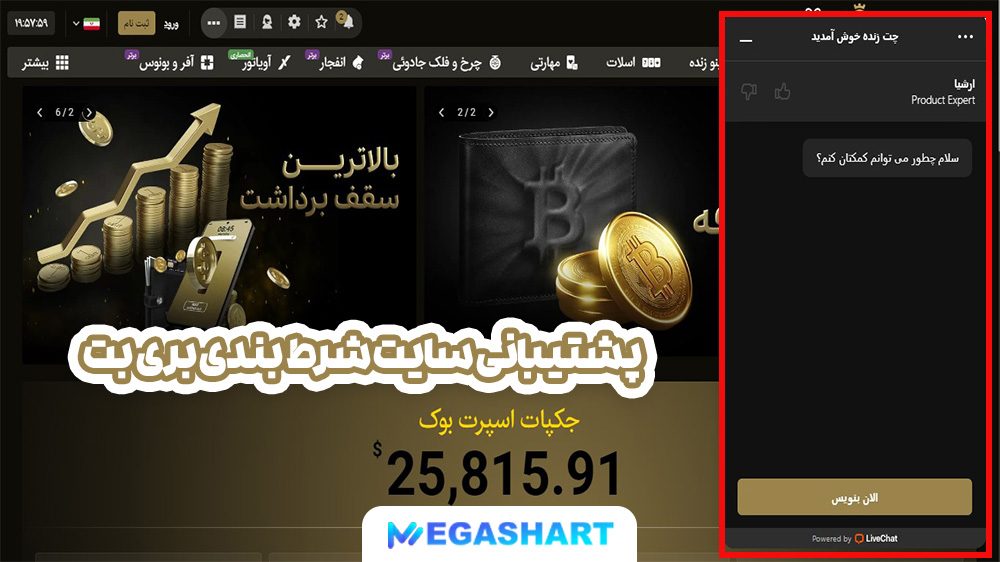 پشتیبانی سایت شرط بندی بری بت