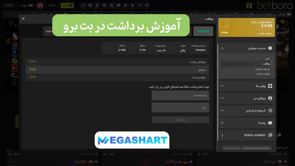 آموزش برداشت در بت برو