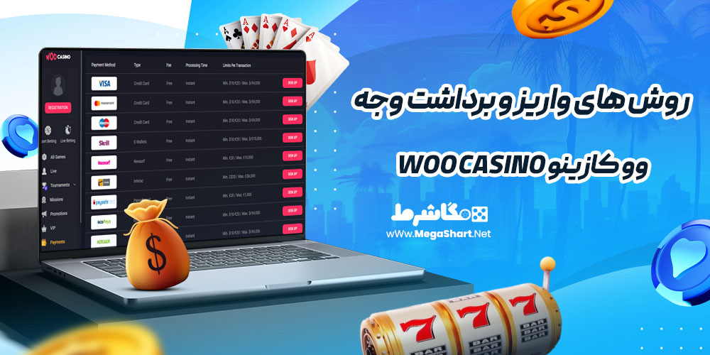 روش های واریز و برداشت وجه در وو کازینو Woo Casino